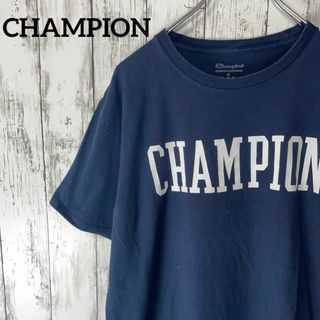 チャンピオン(Champion)のCHAMPION USA古着 ビッグサイズ ロゴプリントTシャツ L 紺 メンズ(Tシャツ/カットソー(半袖/袖なし))