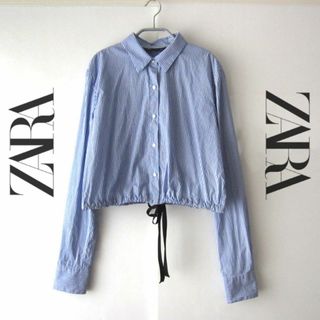 ザラ(ZARA)の美品　ZARA／ザラ★　ショート丈　ストライプシャツ(シャツ/ブラウス(長袖/七分))