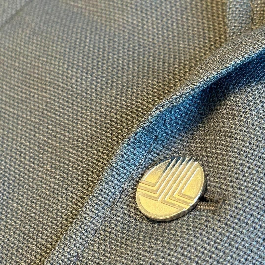 LANVIN(ランバン)のランバン　ウールモヘア　テーラードジャケット　ロゴ刺繍　ロゴ銀ボタン　ブルー系 メンズのジャケット/アウター(テーラードジャケット)の商品写真
