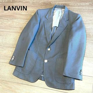 ランバン(LANVIN)のランバン　ウールモヘア　テーラードジャケット　ロゴ刺繍　ロゴ銀ボタン　ブルー系(テーラードジャケット)