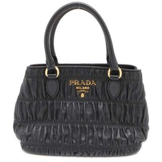 プラダ(PRADA)のプラダ ハンドバッグ ギャザー レザー 1BA172 PRADA バッグ 2wayショルダーバッグ 黒(ハンドバッグ)