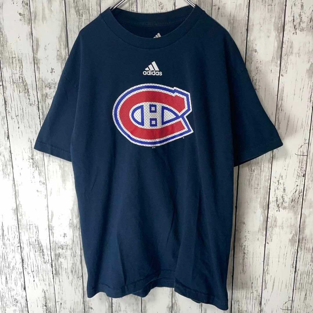 adidas(アディダス)のadidas USA古着 NHL モントリオールカナディアンズ Tシャツ L 紺 メンズのトップス(Tシャツ/カットソー(半袖/袖なし))の商品写真