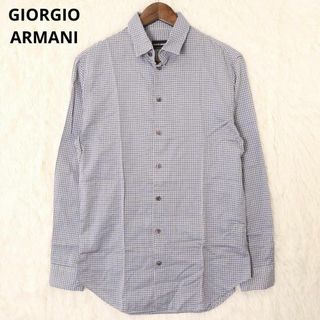 Giorgio Armani - ジョルジオアルマーニ　現行黒タグ　チェック柄　長袖　ドレスシャツ　トップス