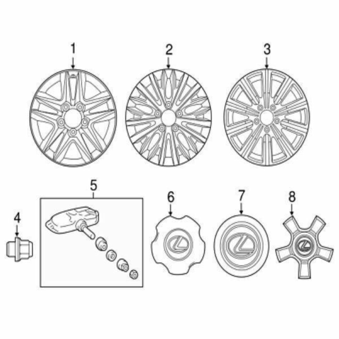 トヨタ(トヨタ)のトヨタ レクサス LX570 450 460 ホイールハブ オーナメント 自動車/バイクの自動車(車種別パーツ)の商品写真