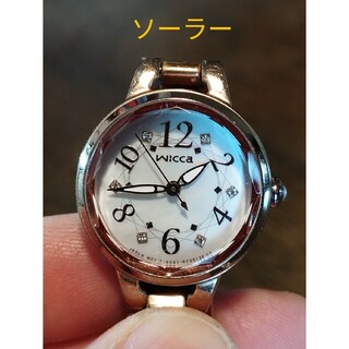 シチズン(CITIZEN)のAE26　シチズン・ウィッカ　ソーラー時計　稼働品　シェル文字盤　カットガラス(腕時計)