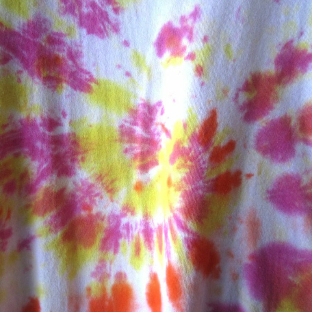 タイダイ　絞染めTシャツ　ピンク／イエローC レディースのトップス(Tシャツ(半袖/袖なし))の商品写真