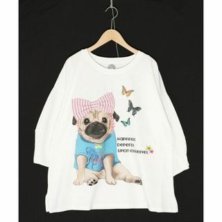 スカラー(ScoLar)のスカラー 142627 おしゃれなパグちゃんプリントプルオーバー(Tシャツ(半袖/袖なし))