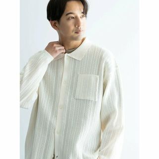 クラフトスタンダードブティック(CRAFT STANDARD BOUTIQUE)の【アイボリー】【ユニセックス】オープンワーク シャツニットカーディガン/24SS(カーディガン)