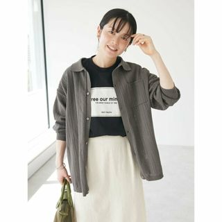 クラフトスタンダードブティック(CRAFT STANDARD BOUTIQUE)の【チャコールグレー】【ユニセックス】オープンワーク シャツニットカーディガン/24SS(カーディガン)