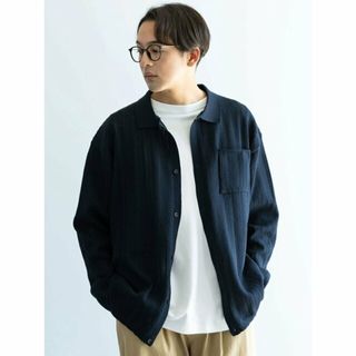 クラフトスタンダードブティック(CRAFT STANDARD BOUTIQUE)の【ネイビー】【ユニセックス】オープンワーク シャツニットカーディガン/24SS(カーディガン)