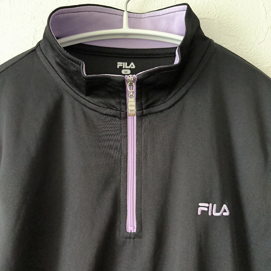 FILA(フィラ)の【FILA】ハーフジップ 半袖ウェア ブラック   M スポーツウェア レディースのトップス(ポロシャツ)の商品写真