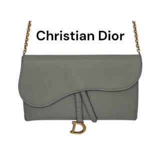 クリスチャンディオール(Christian Dior)の【良品】 クリスチャンディオール サドル  長財布 チェーン ウォレット(財布)