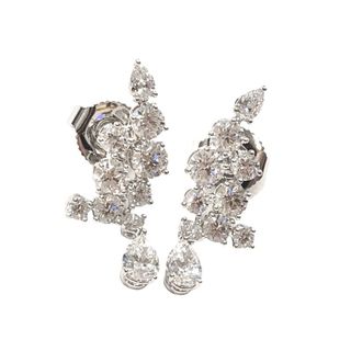 ハリーウィンストン(HARRY WINSTON)の　ハリーウィンストン HARRY WINSTON スパークリングクラスター ダイヤピアス Pt950プラチナ ダイヤモンド ジュエリー(ピアス)