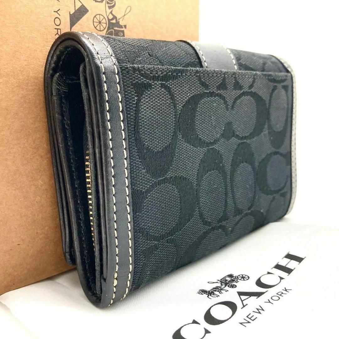 COACH(コーチ)のコーチ シグネチャー 二つ折り財布 レザー ブラック 60416 レディースのファッション小物(財布)の商品写真