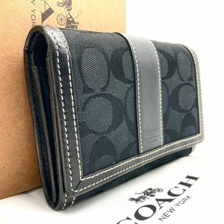 コーチ(COACH)のコーチ シグネチャー 二つ折り財布 レザー ブラック 60416(財布)