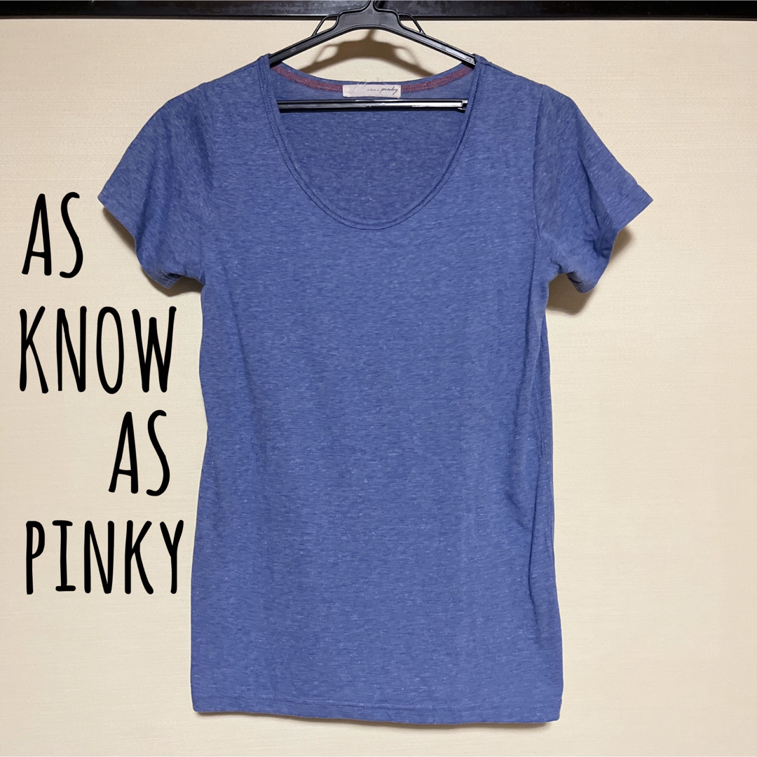 AS KNOW AS PINKY(アズノゥアズピンキー)のAS KNOW AS PINKY/アズノウアズピンキー☻半袖 無地 Tシャツ レディースのトップス(Tシャツ(半袖/袖なし))の商品写真