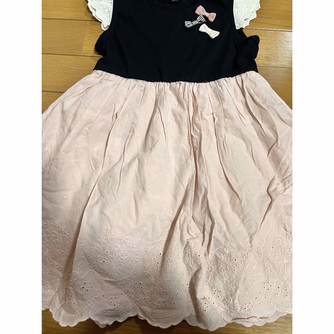 anyFAM(エニィファム)のエニィファム　ワンピース　ピンク×黒　120 キッズ/ベビー/マタニティのキッズ服女の子用(90cm~)(ワンピース)の商品写真