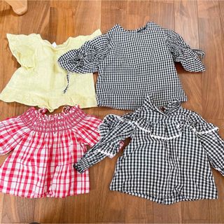 【セット売り】90.95cmブラウス　女の子　ギンガム