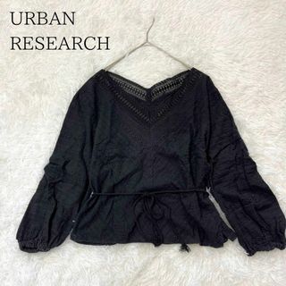 URBAN RESEARCH - URBAN RESEARCH コットン幾何学レースロングスリーブブラウス