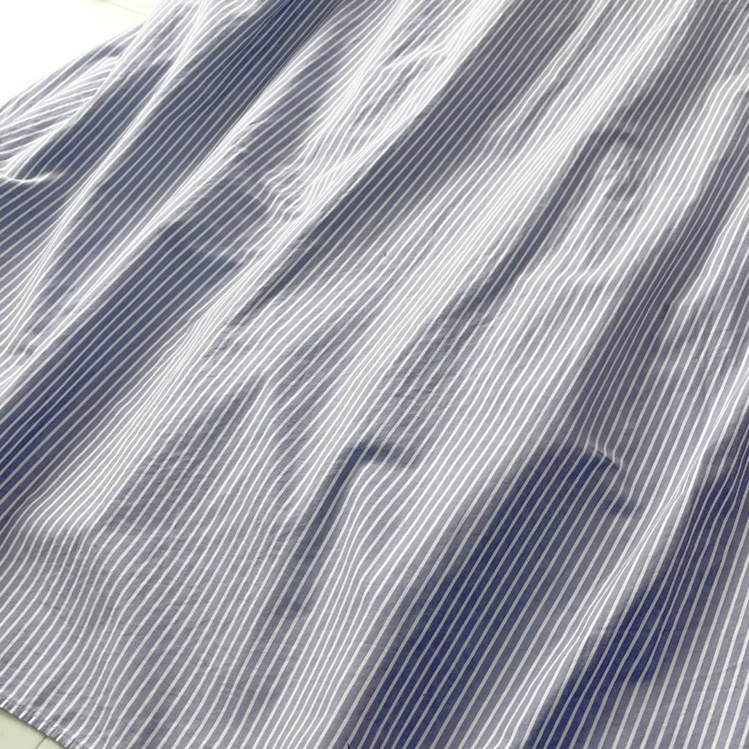 マチャット ゆったり マキシ丈 ブルー ストライプ F シャツワンピース レディースのワンピース(ロングワンピース/マキシワンピース)の商品写真