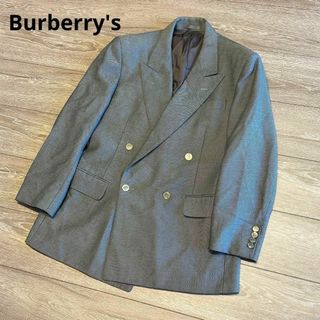 バーバリー(BURBERRY)のバーバリー　ダブルブレスト　銀ロゴボタン　テーラードジャケット　ブレザー　グレー(テーラードジャケット)