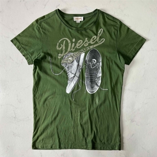 ディーゼル(DIESEL)のDIESEL ディーゼル クルーネック プリントTシャツ グリーン Sサイズ(Tシャツ/カットソー(半袖/袖なし))