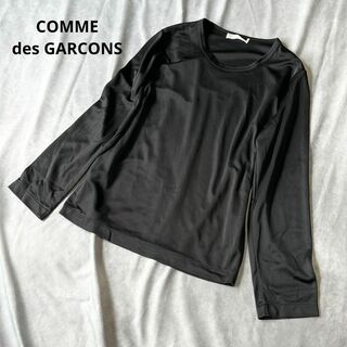 コムデギャルソン(COMME des GARCONS)のコムデギャルソン　光沢生地　薄手カットソー　長袖　ブラック　トップス　黒(Tシャツ(長袖/七分))