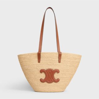 セリーヌ(celine)の新作 新品 CELINE セリーヌ ミディアム サプル クラシック パニエ タン(かごバッグ/ストローバッグ)