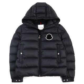 モンクレール(MONCLER)の美品○MONCLER モンクレール F20911A20500 C0571 SASSIERE GIUBBOTTO サッシエール ロゴワッペン付き トリコロール ドローコード ダブルジップ ダウンジャケット ブラック 1 ハンガー付き 正規品 メンズ(ダウンジャケット)