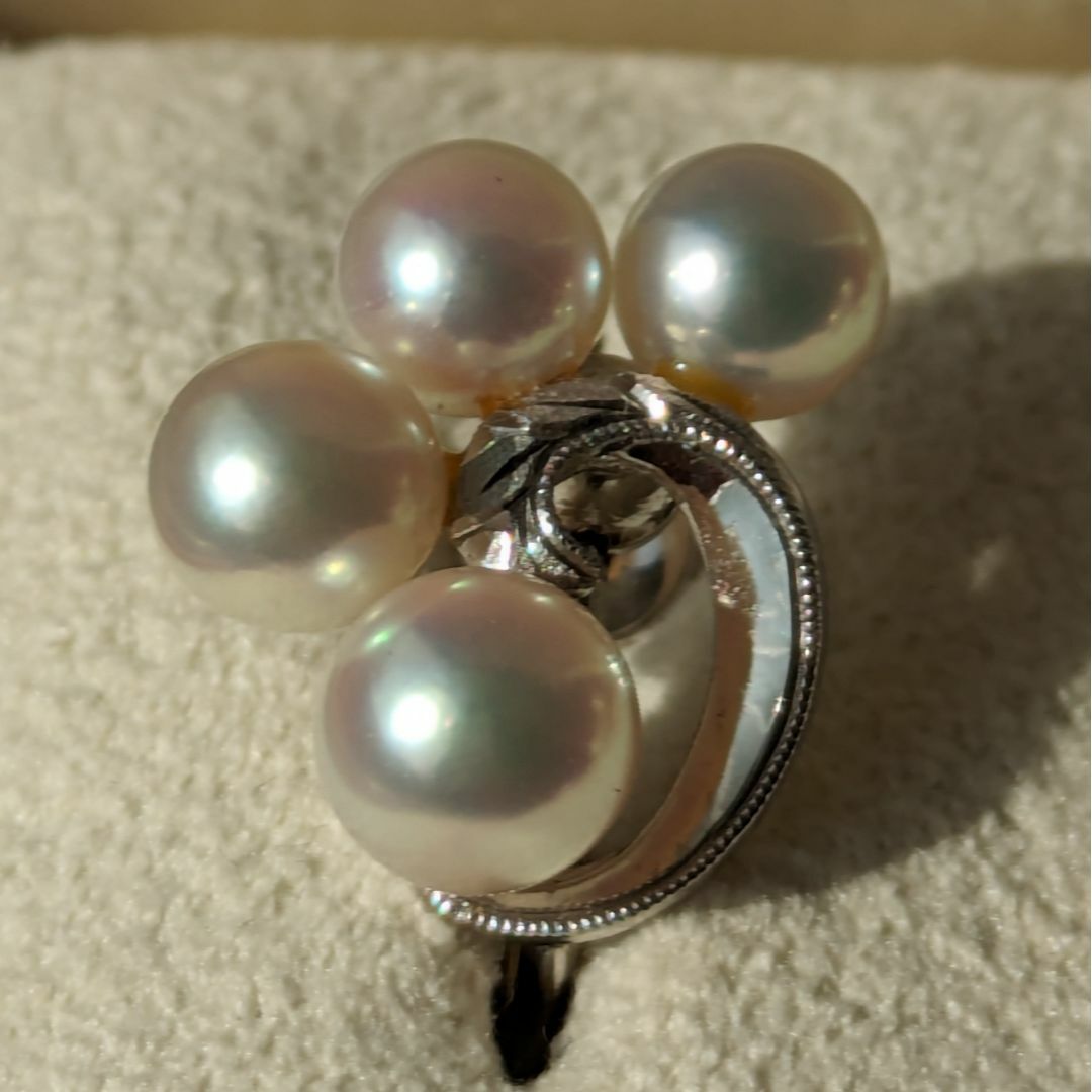 MIKIMOTO(ミキモト)の842 ミキモトパールイヤリングK14WGホワイトゴールド5.5mm～6.0mm レディースのアクセサリー(イヤリング)の商品写真