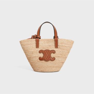 セリーヌ(celine)の新作 新品 CELINE セリーヌ ナノ サプル パニエ ラフィア タン(かごバッグ/ストローバッグ)