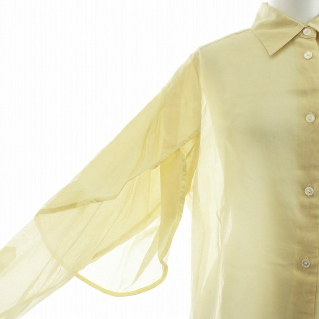 チノ シアーチューリップスリーブシャツ ブラウス 長袖 38 M 黄 レディースのトップス(シャツ/ブラウス(長袖/七分))の商品写真