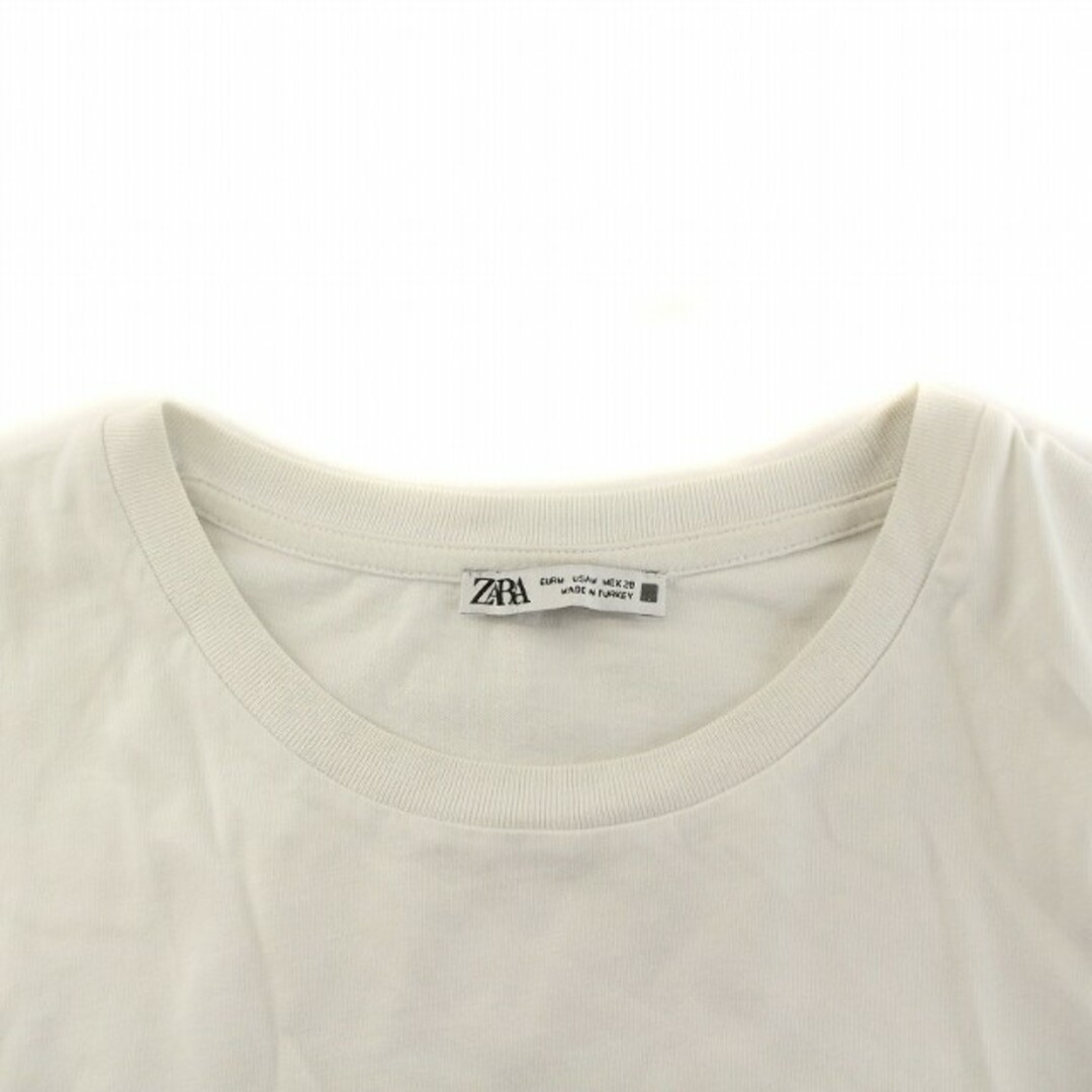 ZARA(ザラ)のザラ Tシャツ カットソー 半袖 ニットポケット ポケT ハート M 白 レディースのトップス(Tシャツ(半袖/袖なし))の商品写真