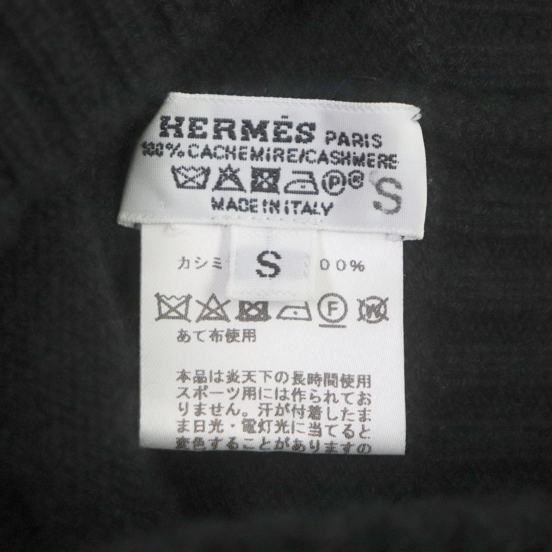 Hermes(エルメス)の美品▼HERMES エルメス カシミヤ100% Hロゴ編み ビーニー 帽子 ニットキャップ ブラック S イタリア製 正規品 メンズ シンプル◎ メンズの帽子(ニット帽/ビーニー)の商品写真