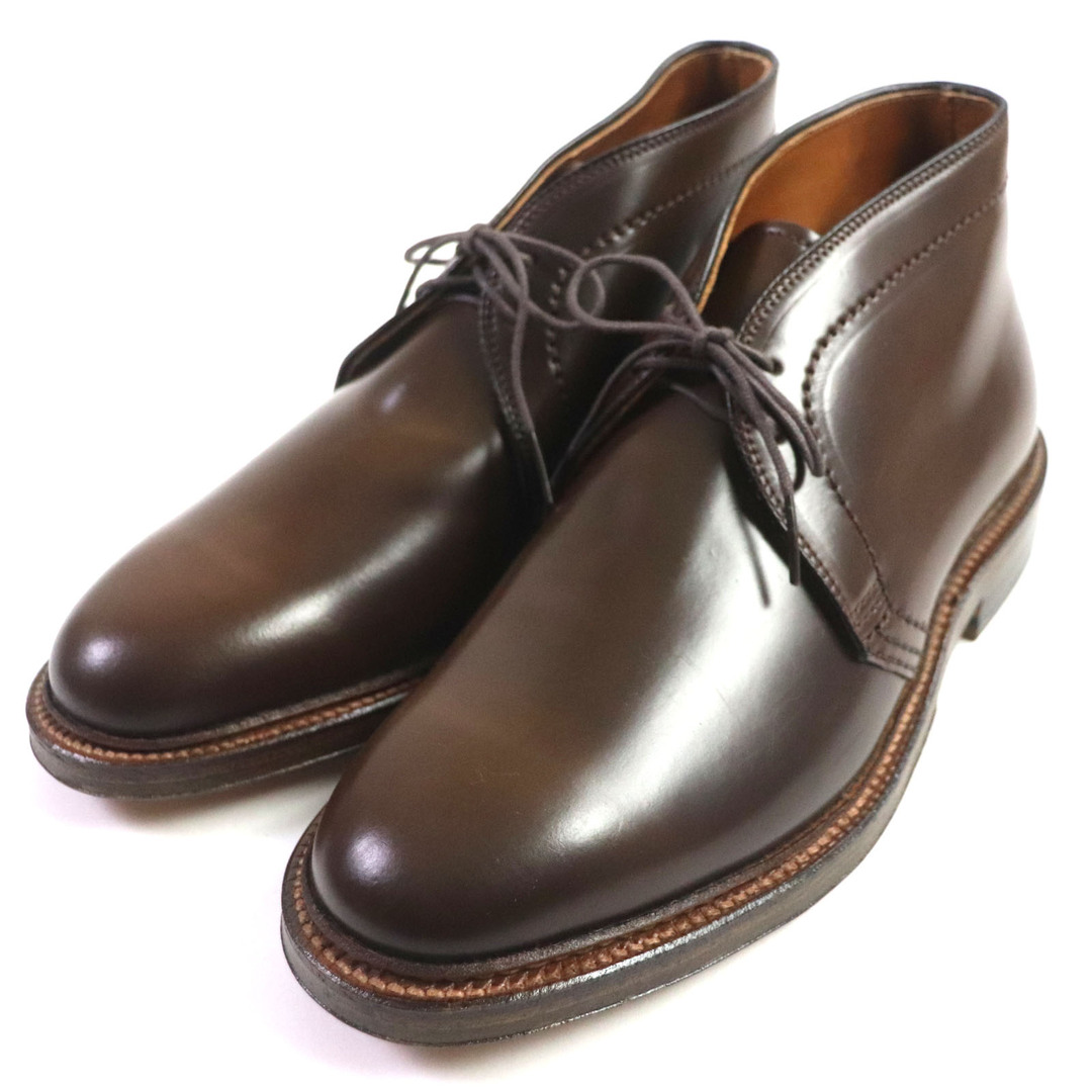 Alden(オールデン)の未使用品▼ALDEN オールデン 13132 シガーコードバン レースアップ レザー チャッカブーツ ブラウン 6 箱付き USA製 メンズ ビジネス◎ メンズの靴/シューズ(ブーツ)の商品写真