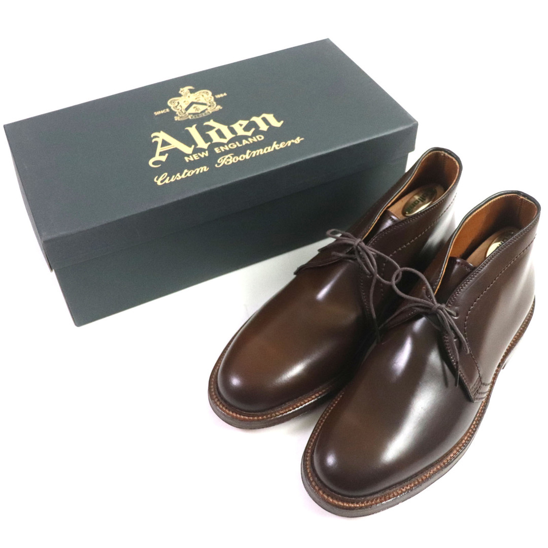 Alden(オールデン)の未使用品▼ALDEN オールデン 13132 シガーコードバン レースアップ レザー チャッカブーツ ブラウン 6 箱付き USA製 メンズ ビジネス◎ メンズの靴/シューズ(ブーツ)の商品写真