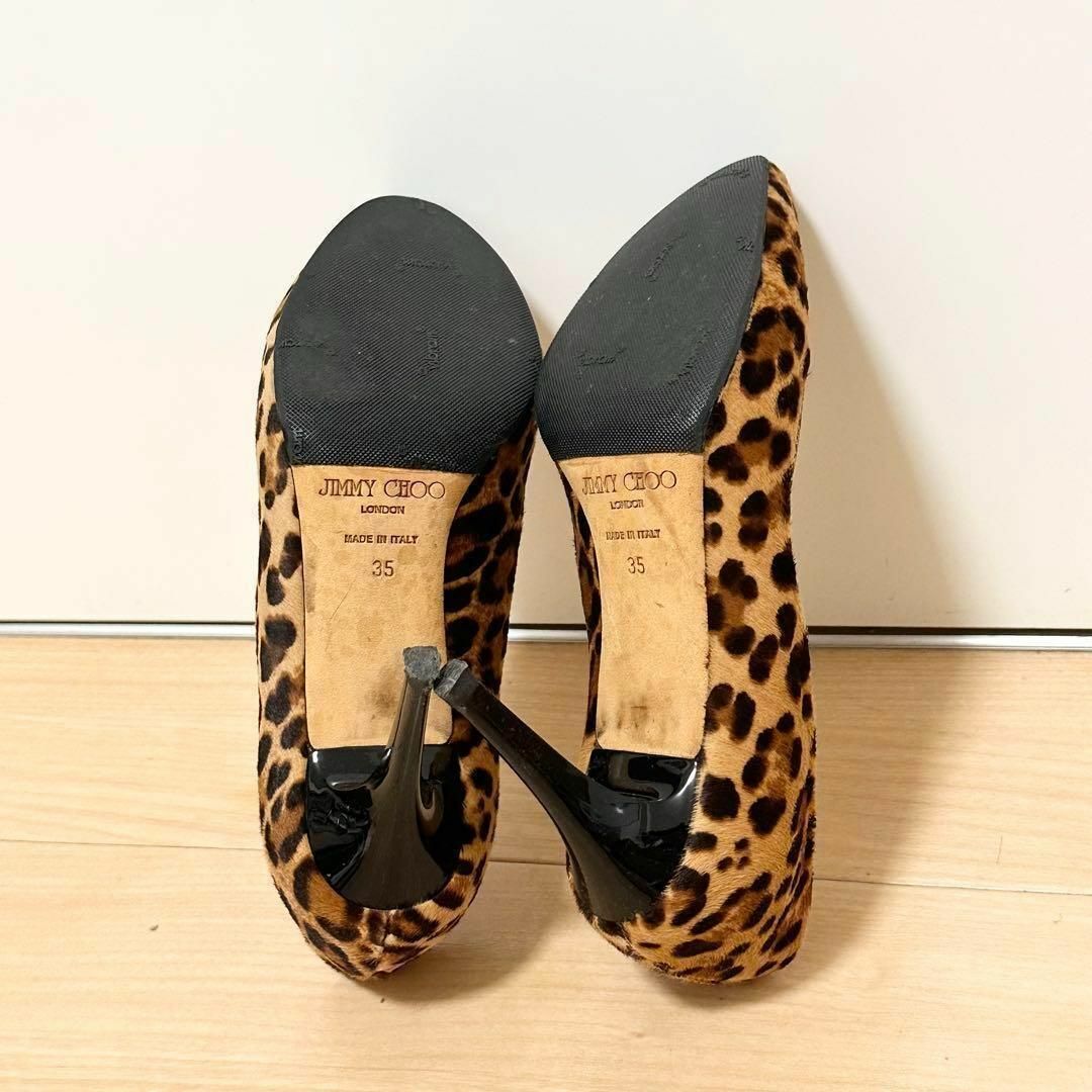 JIMMY CHOO(ジミーチュウ)のジミーチュウ　ハラコ　レオパード　パンプス　ハイヒール　ヒョウ柄　35サイズ レディースの靴/シューズ(ハイヒール/パンプス)の商品写真