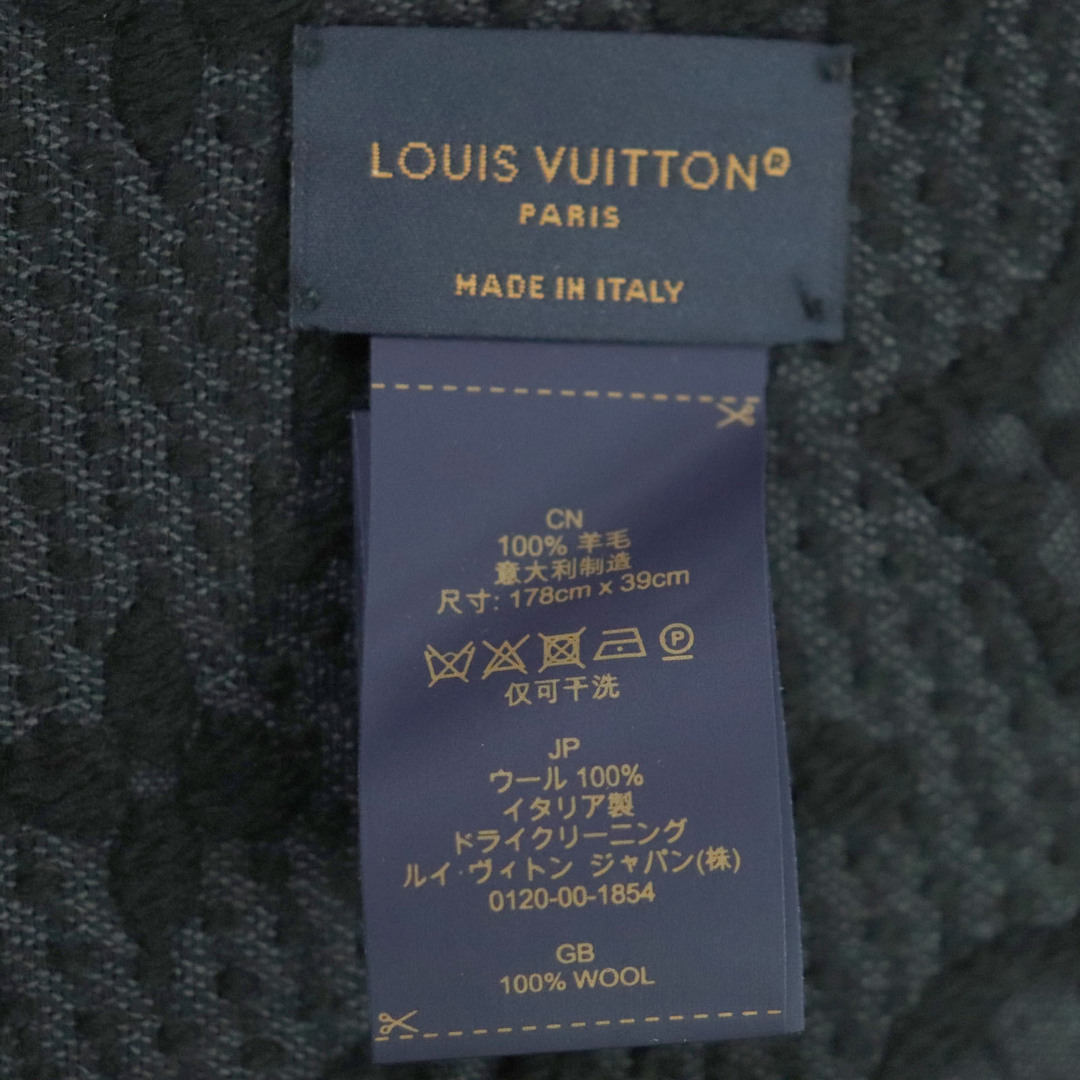 LOUIS VUITTON(ルイヴィトン)の極美品▼LOUIS VUITTON ルイヴィトン 2022年製 M70520 マフラー・モノグラム クラシック ウール エシャルプ フリンジ付き ブラック 箱付き イタリア製 正規品 メンズ メンズのファッション小物(マフラー)の商品写真