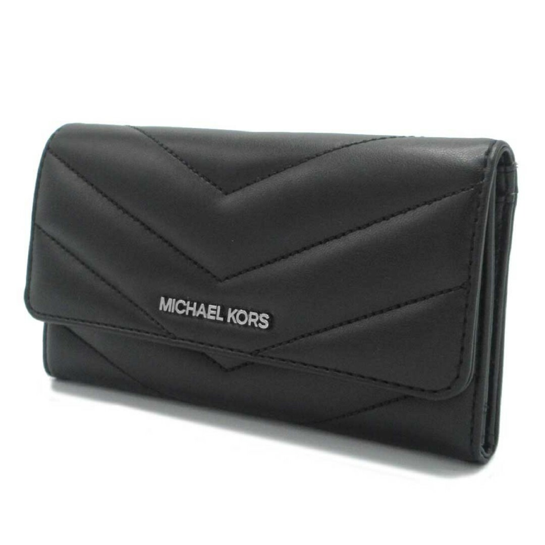 Michael Kors(マイケルコース)のマイケルコース 三つ折り長財布  35R4STVF9V BLACK レディースのファッション小物(財布)の商品写真