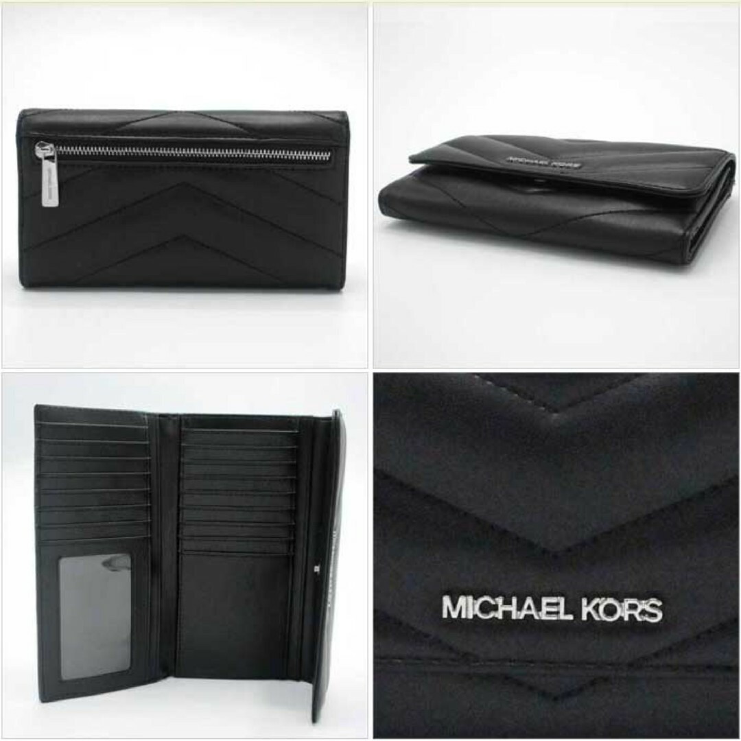 Michael Kors(マイケルコース)のマイケルコース 三つ折り長財布  35R4STVF9V BLACK レディースのファッション小物(財布)の商品写真