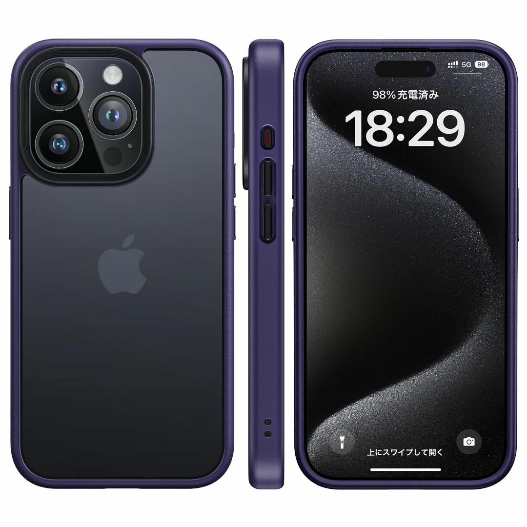 【色:パープル_サイズ:ベーシック】NIMASO ケース iPhone 15 P スマホ/家電/カメラのスマホアクセサリー(その他)の商品写真