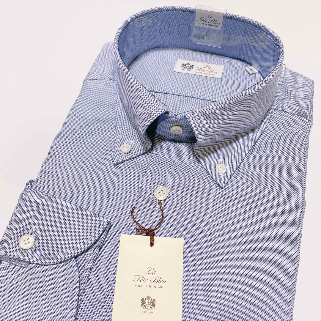 HITOYOSHIシャツ　La Fte Bleu 長袖ワイシャツ　Lサイズ メンズのトップス(シャツ)の商品写真