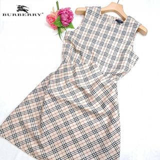 バーバリー(BURBERRY)の【希少】BURBERRY ジュニアサイズ ワンピース ノバチェック 160A(ロングワンピース/マキシワンピース)