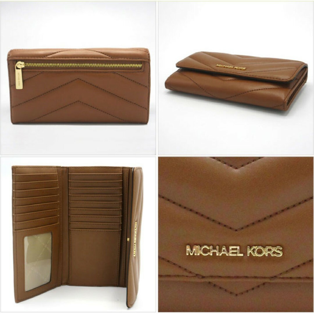 Michael Kors(マイケルコース)のマイケルコース 三つ折り長財布 35R4GTVF9V LUGGAGE レディースのファッション小物(財布)の商品写真