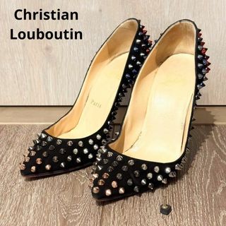 クリスチャンルブタン(Christian Louboutin)のクリスチャンルブタン　マルチカラースタッズ　スエード　パンプス　黒　35サイズ(ハイヒール/パンプス)