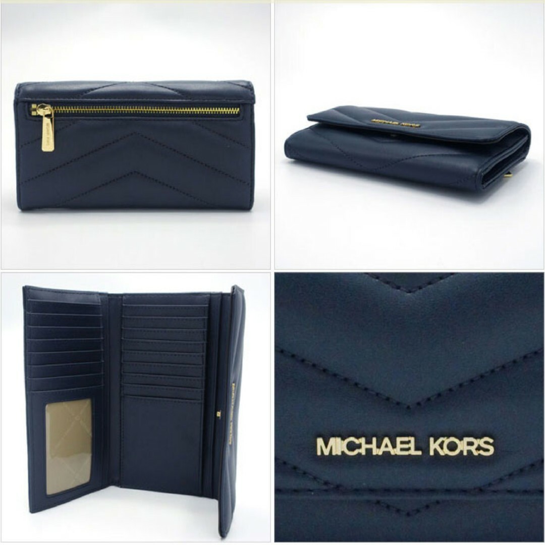 Michael Kors(マイケルコース)のマイケルコース 三つ折り長財布 35R4GTVF9V NAVY レディースのファッション小物(財布)の商品写真