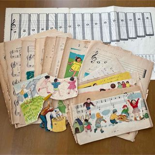 昭和レトロ　小学校　音楽の教科書　切り抜き(印刷物)