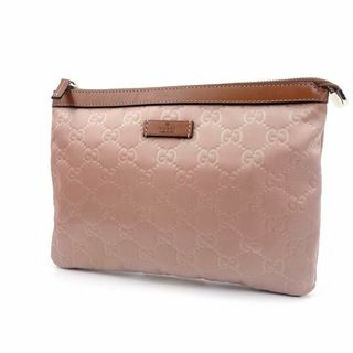 グッチ(Gucci)のc361”極美品”【グッチ】GUCCI シマ キャンバス ポーチ 総柄 ピンク(クラッチバッグ)