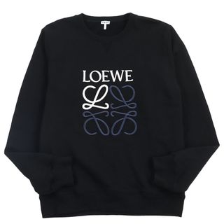 LOEWE - 美品●LOEWE ロエベ H526Y24J07 アナグラムロゴエンブロイダリー刺繍 プルオーバー スウェットシャツ ブラック XXL 正規品 メンズ