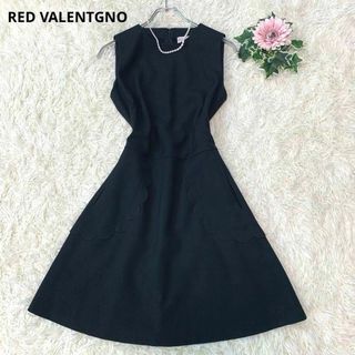 レッドヴァレンティノ(RED VALENTINO)のB136. レッドヴァレンティノ【ロングワンピース】S-M相当 スカラップ 黒(ロングワンピース/マキシワンピース)